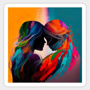 LGBTQ Pride - An abstract expression of Lovers in pride colors Sticker